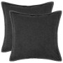 Párna huzat 2 pcs houten sötétszürke 60 x 60 cm bouclé