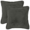 Párna huzat 2 pcs houten sötétszürke 60 x 60 cm bouclé