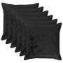 Párna huzat 6 pcs houten fekete 60 x 60 cm flanell