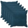 Párna huzat 6 pcs houten kék 65 x 65 cm bársony