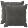 Párna huzat 2 pcs houten sötétszürke 65 x 65 cm bársony