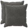 Párna huzat 2 pcs houten sötétszürke 65 x 65 cm bársony