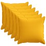 Párna huzat 6 pcs houten világos sárga 70 x 70 cm műlenszövet