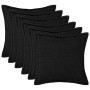 Párna huzat 6 pcs houten fekete 70 x 70 cm bouclé