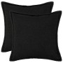 Párna huzat 2 pcs houten fekete 80 x 80 cm bouclé