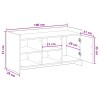 Cipőszekrény tárolóval antik fa 100 x 39,5 x 51 cm szerelt fa