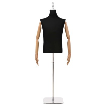 Állítható 160-232 cm-es manöken talppal férfi pp fekete