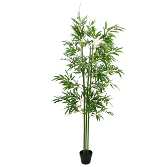 Műbambusz fa 2 pcs zöld 60 x 18 x 190 cm szövet és bambusz