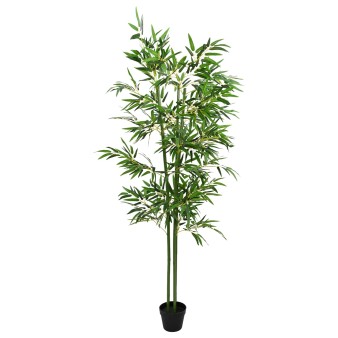 Műbambusz fa 2 pcs zöld 60 x 18 x 190 cm szövet és bambusz