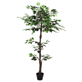Mű ficus növény zöld 85 x 18 x 160 cm szövet és fa