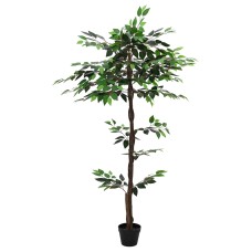 Mű ficus növény zöld 85 x 18 x 160 cm szövet és fa