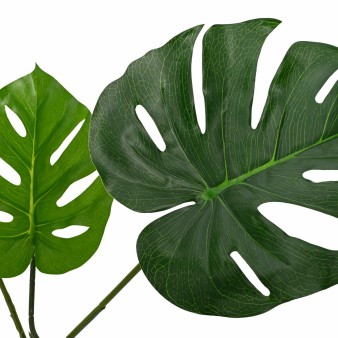 Mesterséges monstera növény zöld 70 x 16 x 130 cm szövet és fa