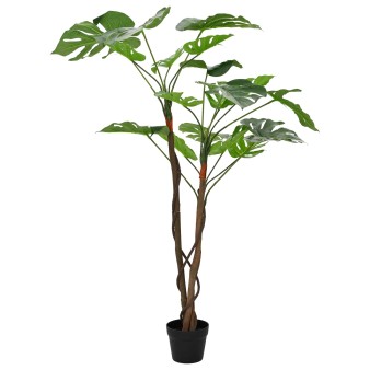 Mesterséges monstera növény zöld 70 x 16 x 130 cm szövet és fa