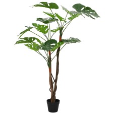 Mesterséges monstera növény zöld 70 x 16 x 130 cm szövet és fa