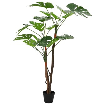 Mesterséges monstera növény zöld 70 x 16 x 130 cm szövet és fa