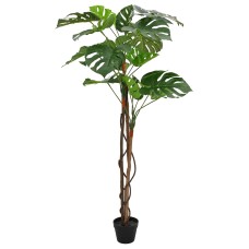 Mesterséges monstera növény zöld 94 x 18 x 170 cm szövet és fa