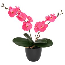 Mesterséges orchidea növény piros 36 x 10 x 30 cm