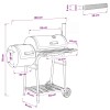 Kültéri grill 103 x 60 x 113 cm acél fekete