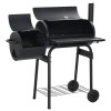 Kültéri grill 103 x 60 x 113 cm acél fekete
