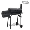 Kültéri grill 103 x 60 x 113 cm acél fekete