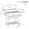 Hordós grill kerekekkel és polcokkal 3 db 115 x 85 x 95 cm fém