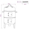 Kültéri grill ø 40 x 80 cm acél fekete
