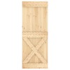 Csúszó ajtó természetes és fehér 80 x 210 cm szilárd fenyőfa