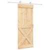 Csúszó ajtó természetes és fehér 80 x 210 cm szilárd fenyőfa
