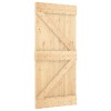 Csúszó ajtó természetes és fehér 95 x 210 cm szilárd fenyőfa