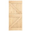 Csúszó ajtó természetes és fehér 95 x 210 cm szilárd fenyőfa