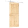 Csúszó ajtó természetes és fehér 90 x 210 cm szilárd fenyőfa