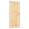 Csúszó ajtó természetes és fehér 90 x 210 cm szilárd fenyőfa