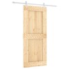 Csúszó ajtó természetes és fehér 90 x 210 cm szilárd fenyőfa