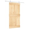 Csúszó ajtó természetes és fehér 100 x 210 cm szilárd fenyőfa