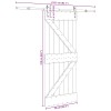 Csúszó ajtó narvik természetes és fekete 85 x 210 cm (213,5 cm)
