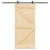 Csúszó ajtó narvik természetes és fekete 95 x 210 cm (213,5 cm)