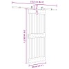 Csúszó ajtó narvik 80 x 210 cm (213,5 cm) természetes és fekete
