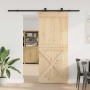 Csúszó ajtó narvik természetes és fekete 95 x 210 cm (213,5 cm)