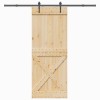 Csúszó ajtó narvik természetes és fekete 90 x 210 cm (213,5 cm)