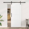 Csúszó ajtó fehér és fekete 83 x 202 cm tömör fenyőfa