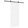 Csúszó ajtó fehér és fekete 83 x 202 cm tömör fenyőfa