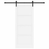 Csúszó ajtó fehér és fekete 83 x 202 cm tömör fenyőfa