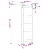 Csúszó ajtó természetes és fehér 73,5 x 211 cm tömör fenyőfa