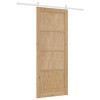 Csúszó ajtó természetes és fehér 86 x 211 cm tömör fenyőfa