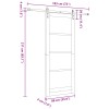 Csúszó ajtó természetes és fehér 86 x 211 cm tömör fenyőfa
