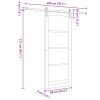Csúszó ajtó természetes és fehér 86 x 211 cm tömör fenyőfa