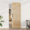 Csúszó ajtó természetes és fehér 73,5 x 211 cm tömör fenyőfa
