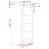 Csúszó ajtó természetes és fehér 73,5 x 211 cm tömör fenyőfa