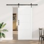Csúszó ajtó orkdal fehér és fekete 83 x 202 cm tömör fenyőfa