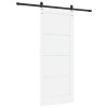 Csúszó ajtó orkdal fehér és fekete 83 x 202 cm tömör fenyőfa